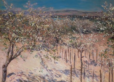 Orchard with Flowering Apple Trees, Colombes by Gustave Caillebotte
